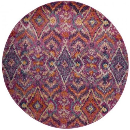 Safavieh Madison Round Area Rug, Fuchsia and Multicolor - 6 ft.-7 in. x 6 ft.-7 in. MAD610M-7R